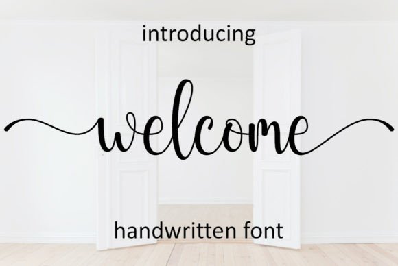 Welcome elegant stylish handwritten font for wedding thank you cards, quotes and luxurious bridal suite details