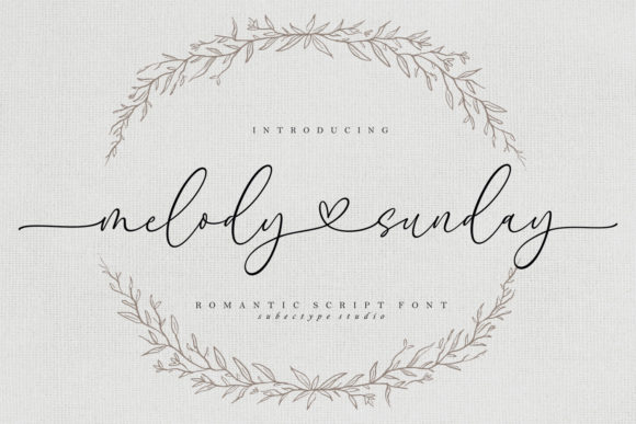 Melody Sunday chic calligraphy wedding font with elegant character shapes and timeless swashes for invitations